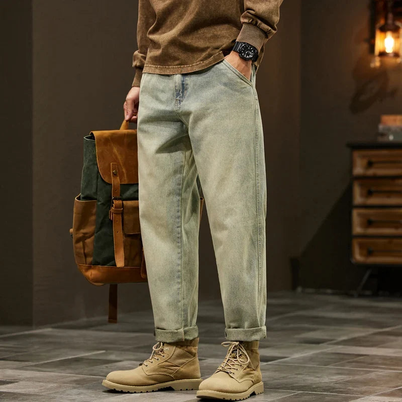 95% Cotton Jeans High Quality Loose Harem Pants Fashion Baggy Casual Outdoor Work Denim Pants Brand Men Clothing for Men