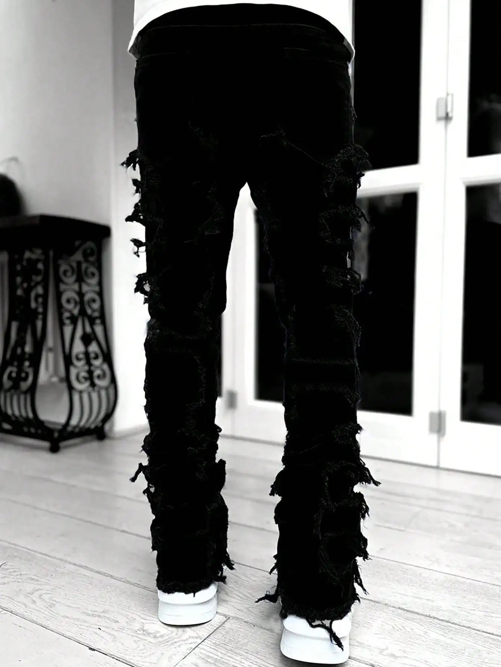 Y2K hip-hop style jeans, Men casual street-style stretch jeans, fashionable versatile stretch denim pants product image 1,