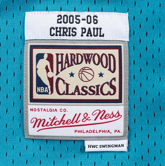 New Orleans Hornets Chris Paul Mitchell & Ness Teal Hardwood Classics Swingman Jersey for Men product image 4, provided for