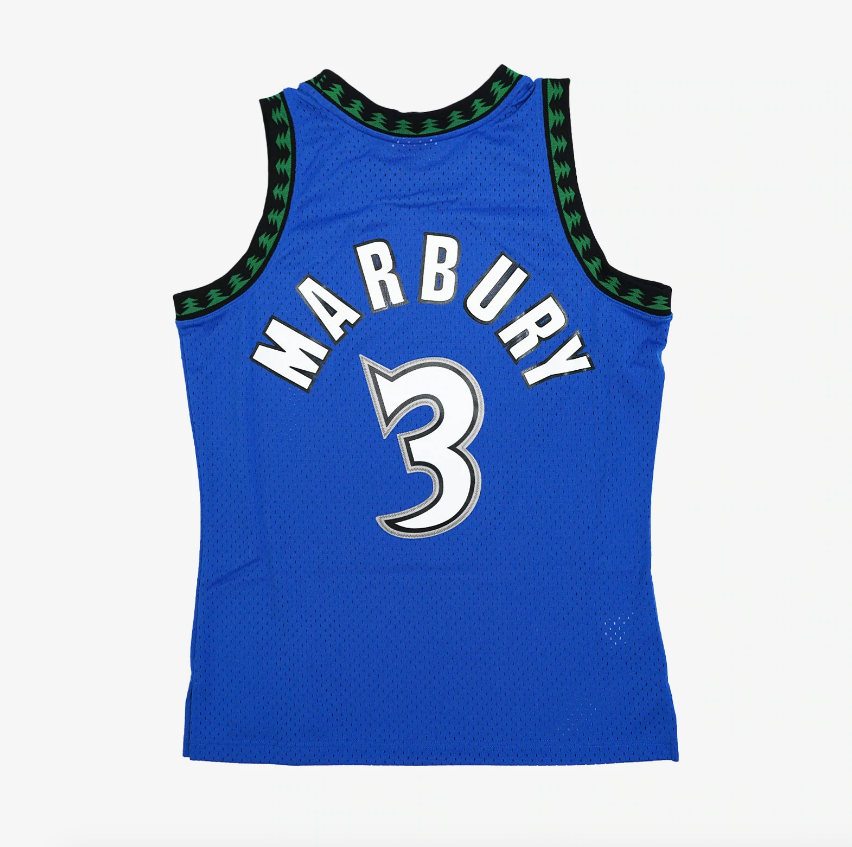 Minnesota Timberwolves Stephon Marbury Mitchell & Ness Blue Hardwood Classics Swingman Jersey for Men product image 2,