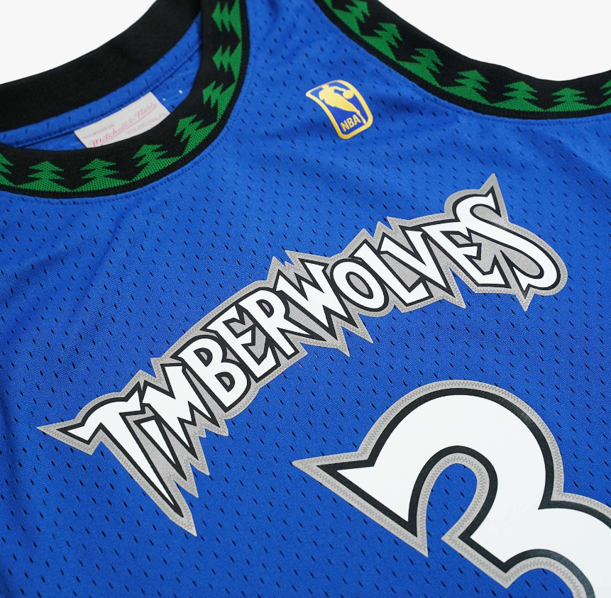 Minnesota Timberwolves Stephon Marbury Mitchell & Ness Blue Hardwood Classics Swingman Jersey for Men product image 3,