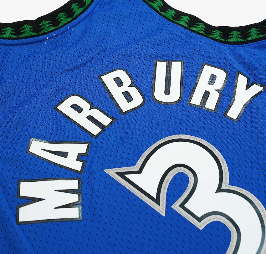 Minnesota Timberwolves Stephon Marbury Mitchell & Ness Blue Hardwood Classics Swingman Jersey for Men product image 4,