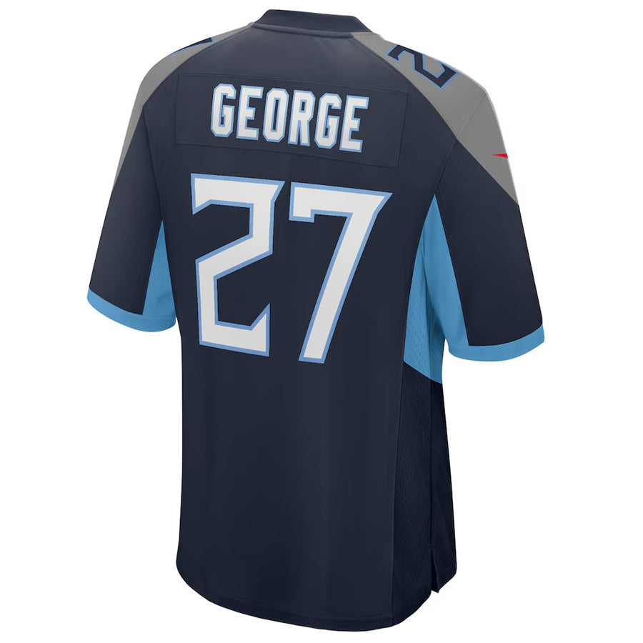T.Titans #27 Eddie George Player Navy Home Game Football product image 1