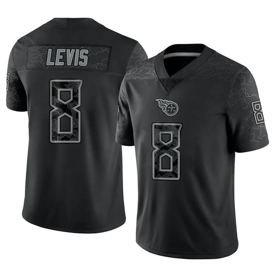 T.Titans #8 Will Levis Player Black RFLCTV Limited Football product image 1