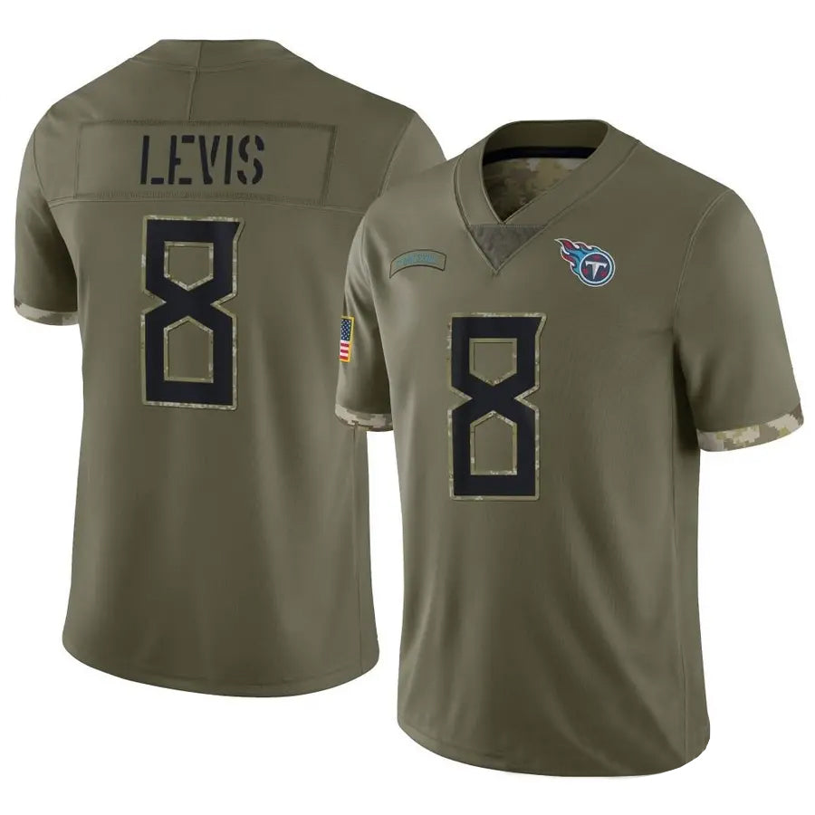 T.Titans #8 Will Levis Player Olive Salute To Service product image 1