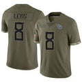 T.Titans #8 Will Levis Player Olive Salute To Service product image 1