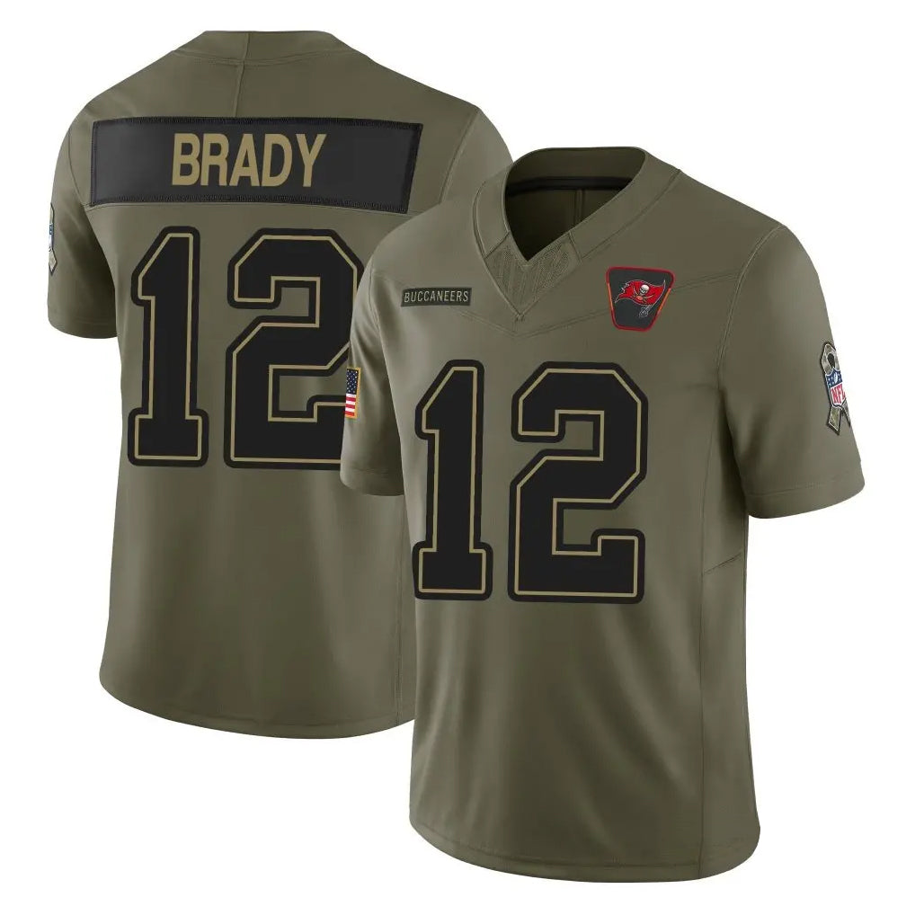 TB.Buccaneers #12 Tom Brady Player Olive Salute To Service product image 1
