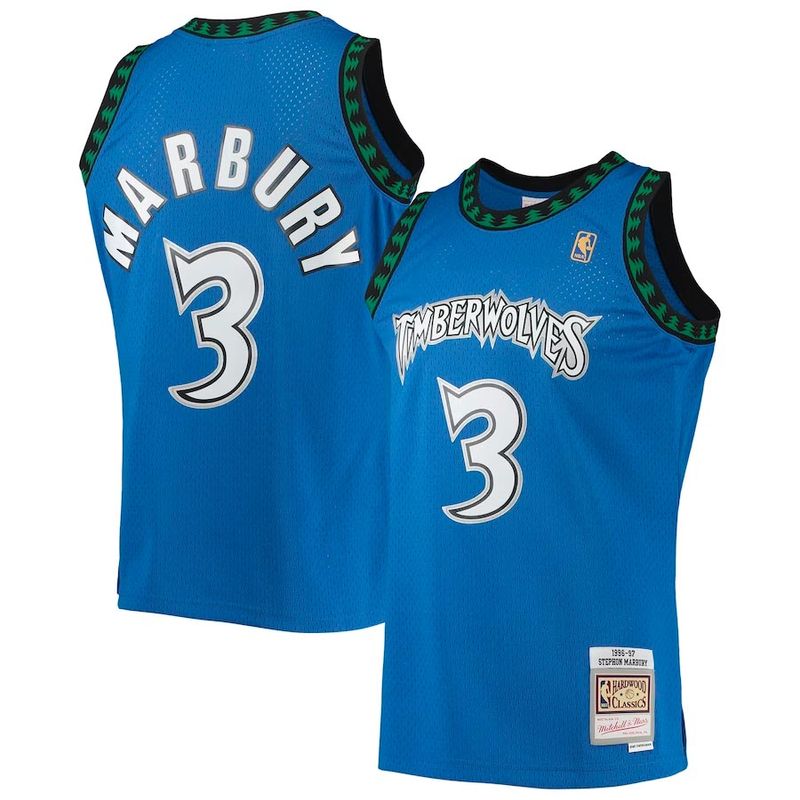 Stephon Marbury Minnesota Timberwolves 1996 Magic Blue Swingman Basketball Jersey product image 1, provided for visual