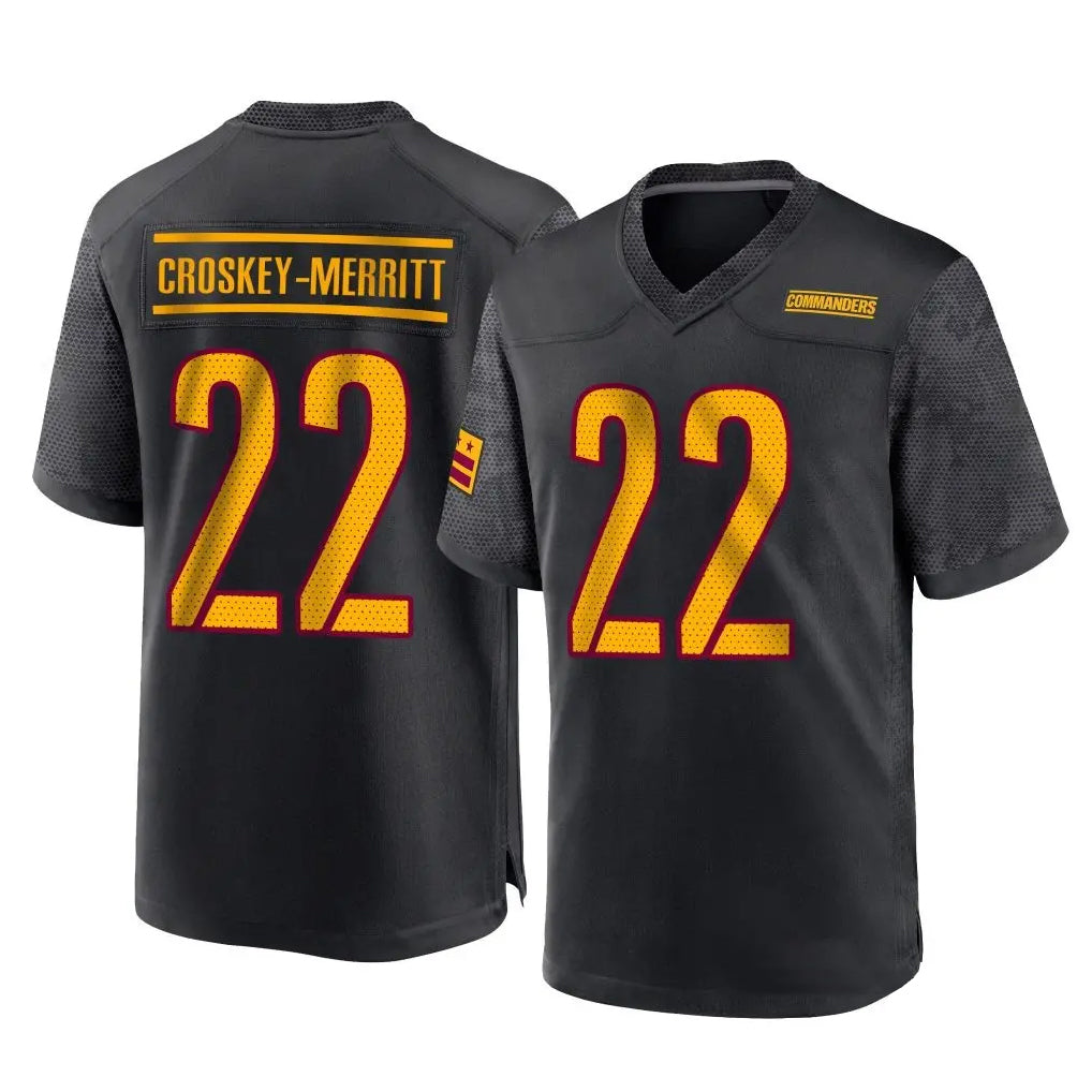 W.Commanders #22 Jacory Croskey-Merritt Player Black Home product image 1