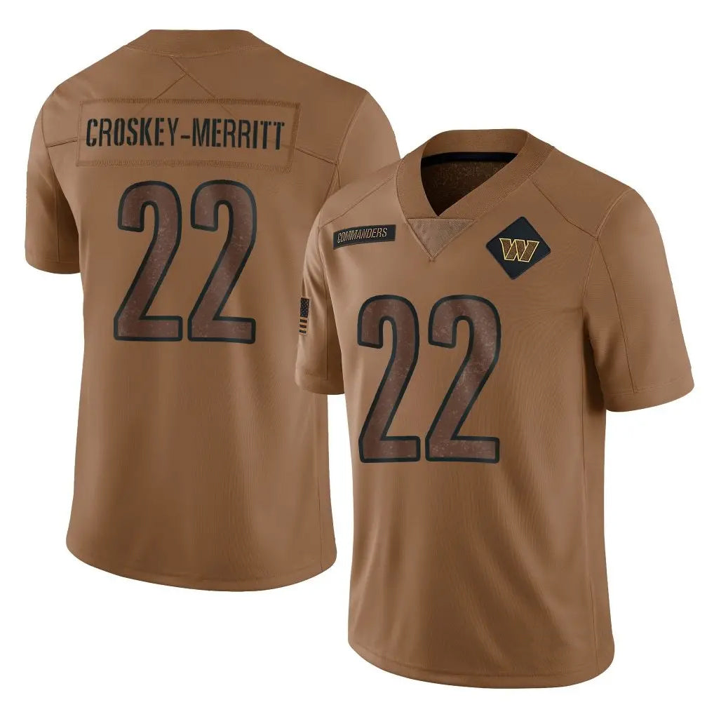 W.Commanders #22 Jacory Croskey-Merritt Player Brown Salute product image 1