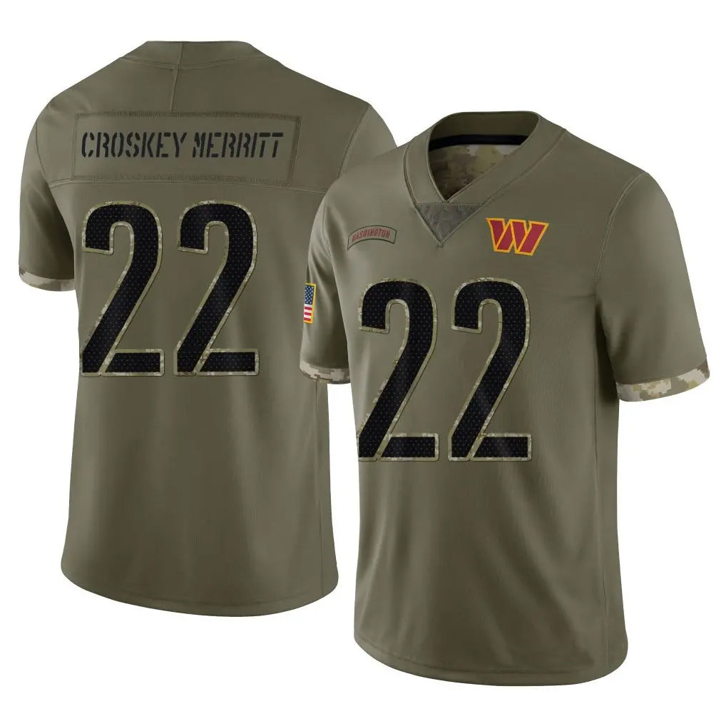 W.Commanders #22 Jacory Croskey-Merritt Player Olive Salute product image 1