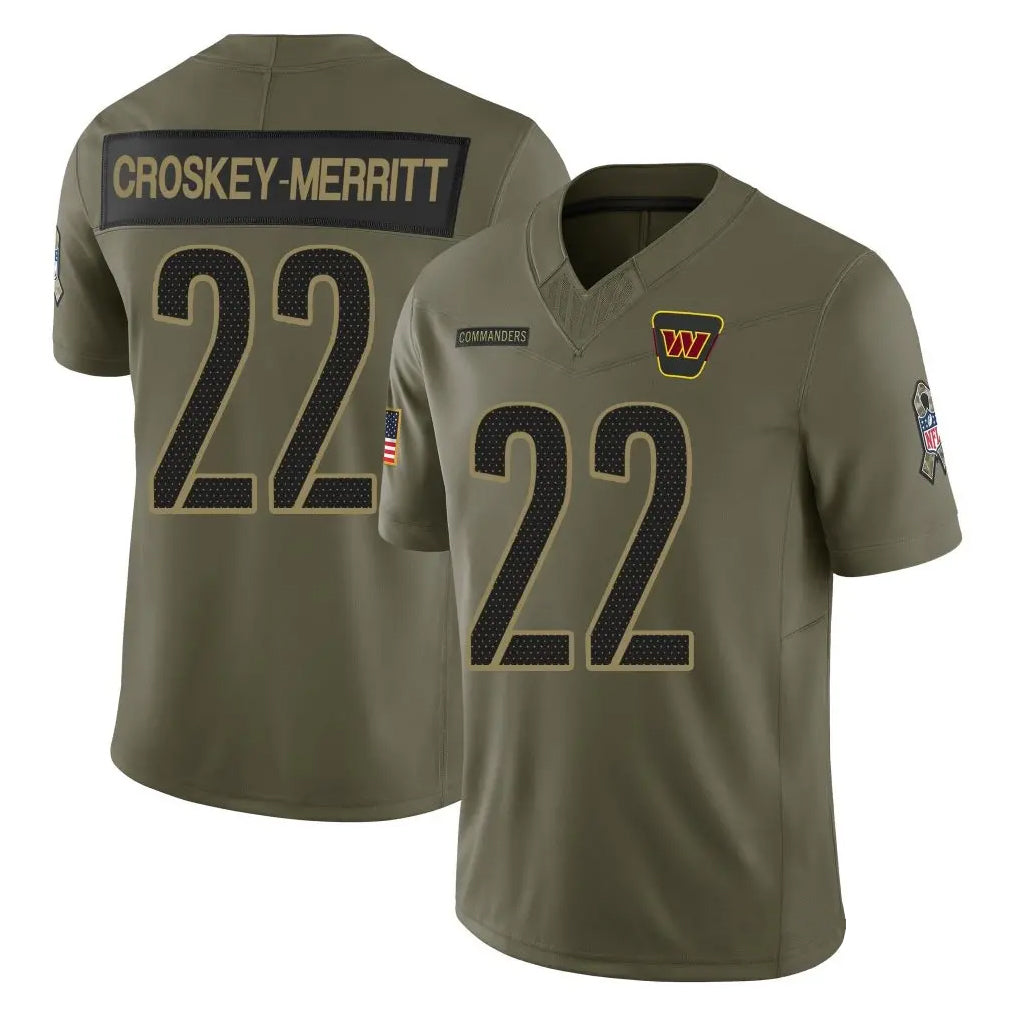 W.Commanders #22 Jacory Croskey-Merritt Player Olive Salute product image 1