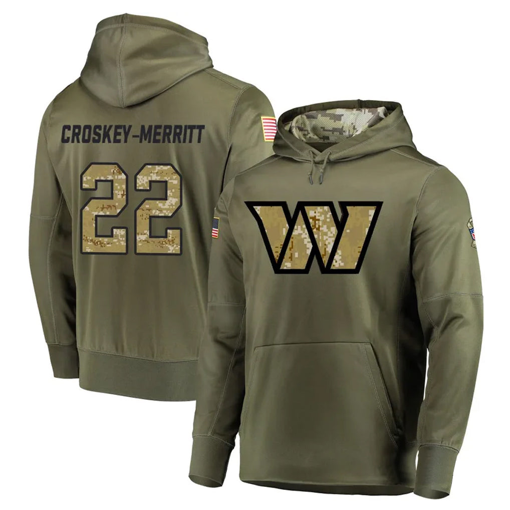 W.Commanders #22 Jacory Croskey-Merritt Player Olive Salute product image 1