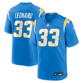Los Angeles Chargers Deane Leonard Nike Powder Blue Game Player Jersey product image 1, provided for visual reference and