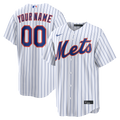 New York Mets Nike White Home Replica Custom Jersey product image 1, provided for visual reference and product detail review