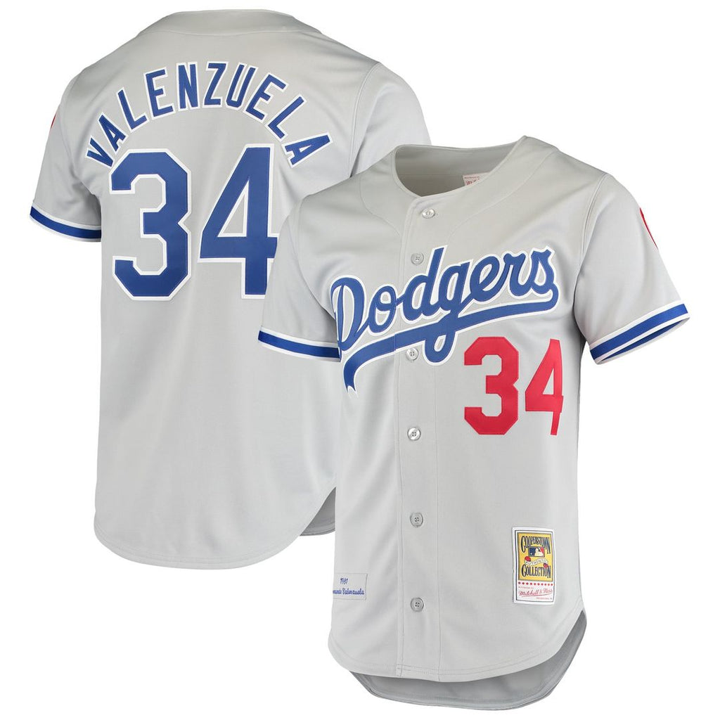 Los Angeles Dodgers Fernando Valenzuela Mitchell & Ness Gray Road 1981 Cooperstown Collection Authentic Jersey product image