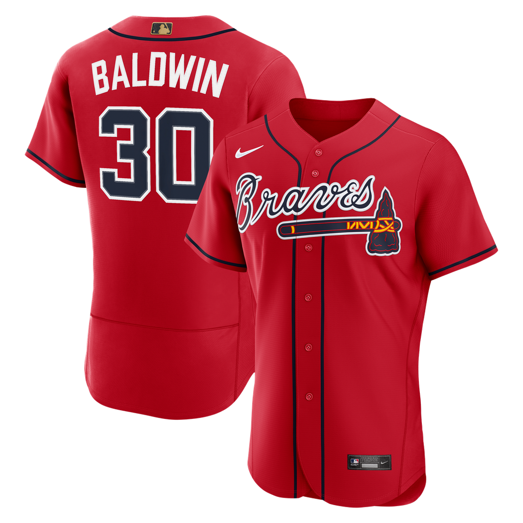 Atlanta Braves Drake Baldwin Nike Red MLB Awards Authentic Jersey product image 1, provided for visual reference and product