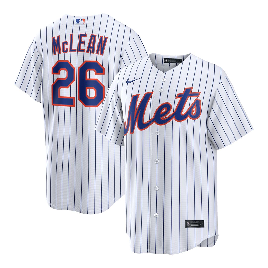 New York Mets Nolan McLean Nike White Home Replica Jersey product image 1, provided for visual reference and product detail