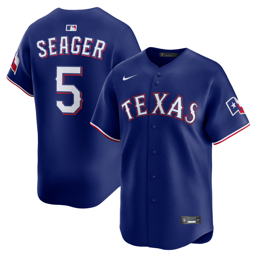 Texas Rangers Corey Seager Nike Royal Alternate 2 Limited Jersey product image 1, provided for visual reference and product
