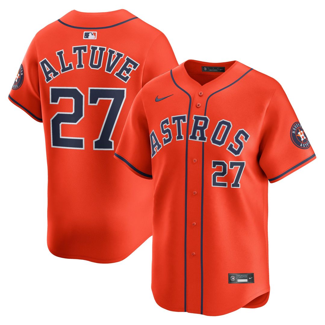 Houston Astros Jose Altuve Nike Gray Road Limited Player Jersey product image 10, provided for visual reference and product