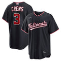 Washington Nationals Dylan Crews Nike Navy Alternate Replica Jersey product image 1, provided for visual reference and