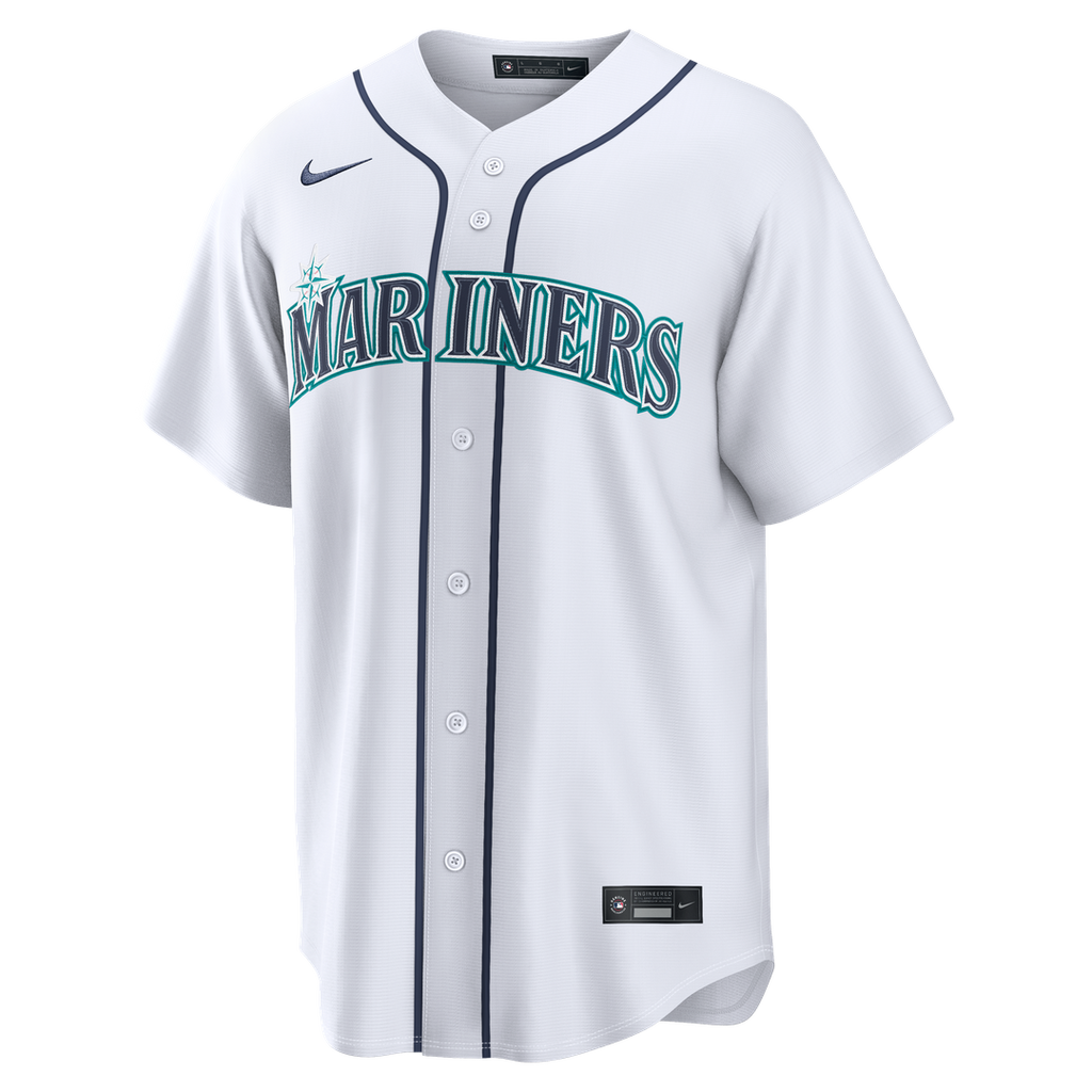 Seattle Mariners Cal Raleigh Nike White Home Replica Jersey product image 2, provided for visual reference and product