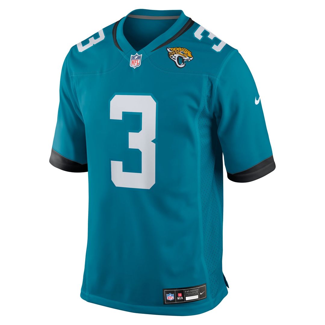 Jacksonville Jaguars Jakobi Meyers Nike Teal Team Game Jersey product image 7, provided for visual reference and product