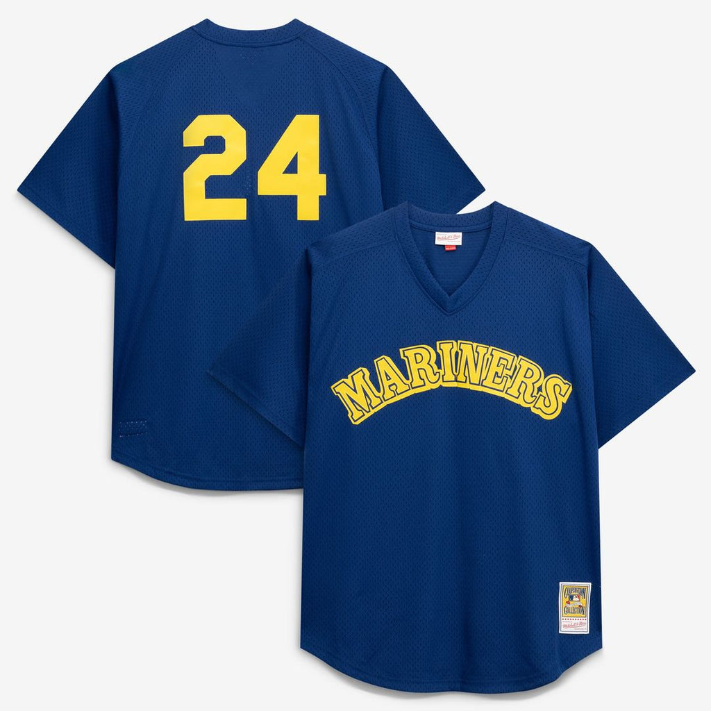 Seattle Mariners Mitchell & Ness Navy Big & Tall Cooperstown Collection Mesh Batting Practice Jersey product image 17,