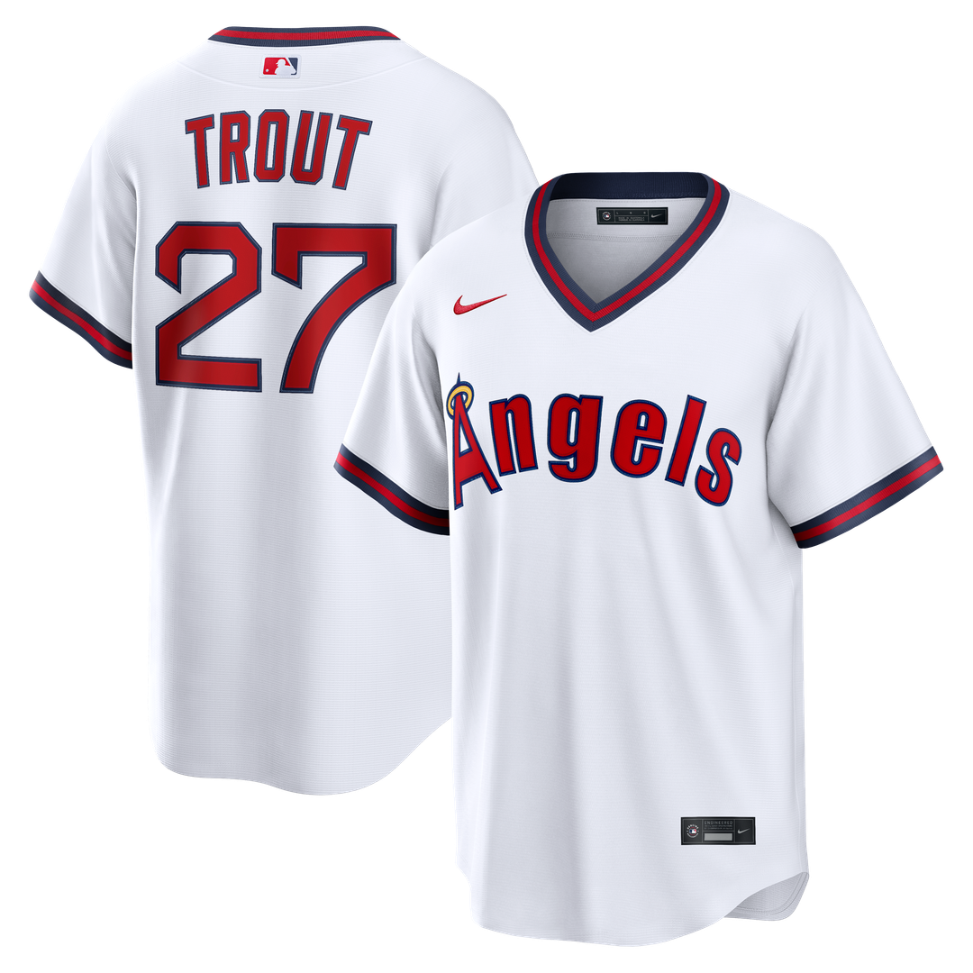 Los Angeles Angels Mike Trout Nike White Alternate Replica Jersey product image 4, provided for visual reference and product