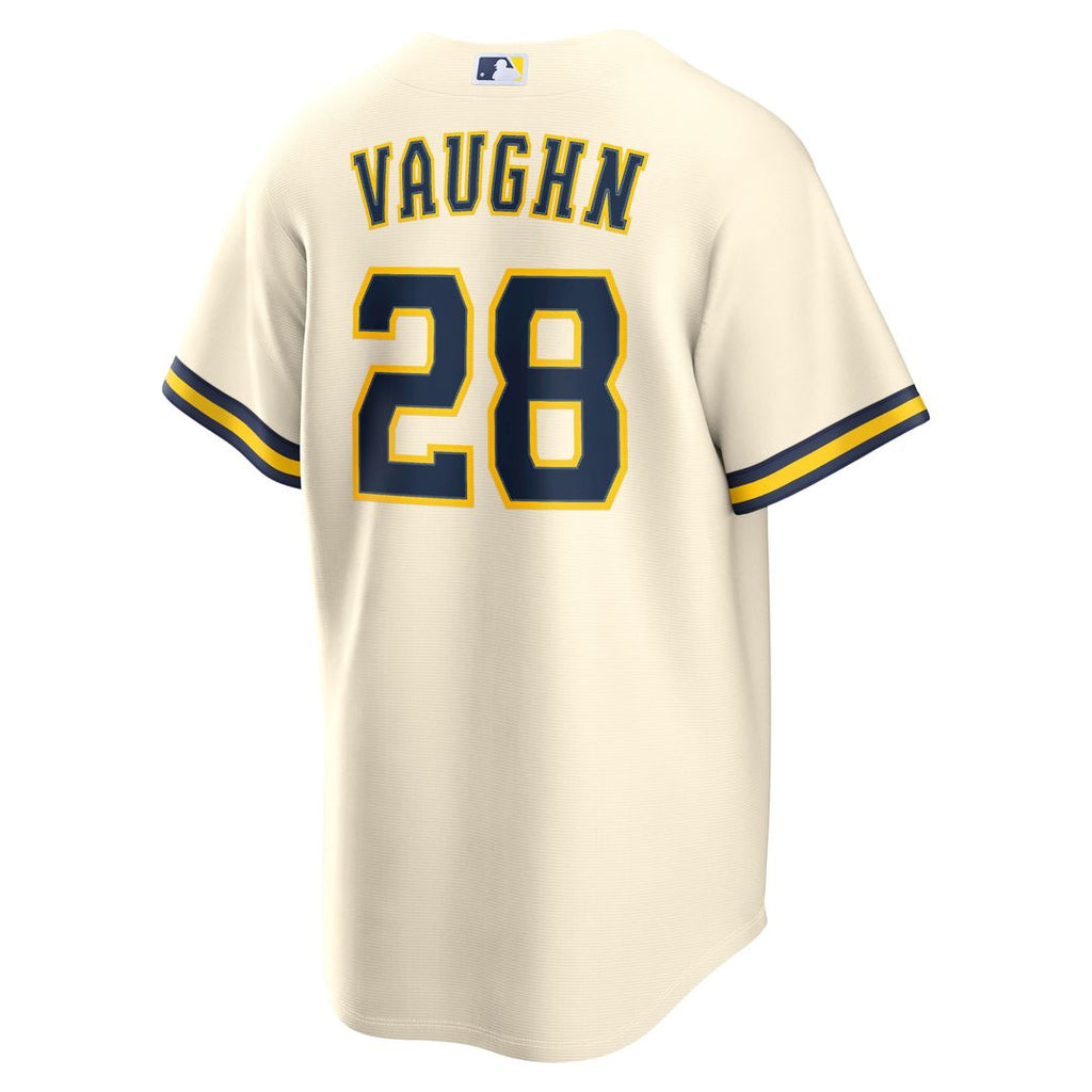 Milwaukee Brewers Andrew Vaughn Nike Cream Home Replica Jersey product image 5, provided for visual reference and product