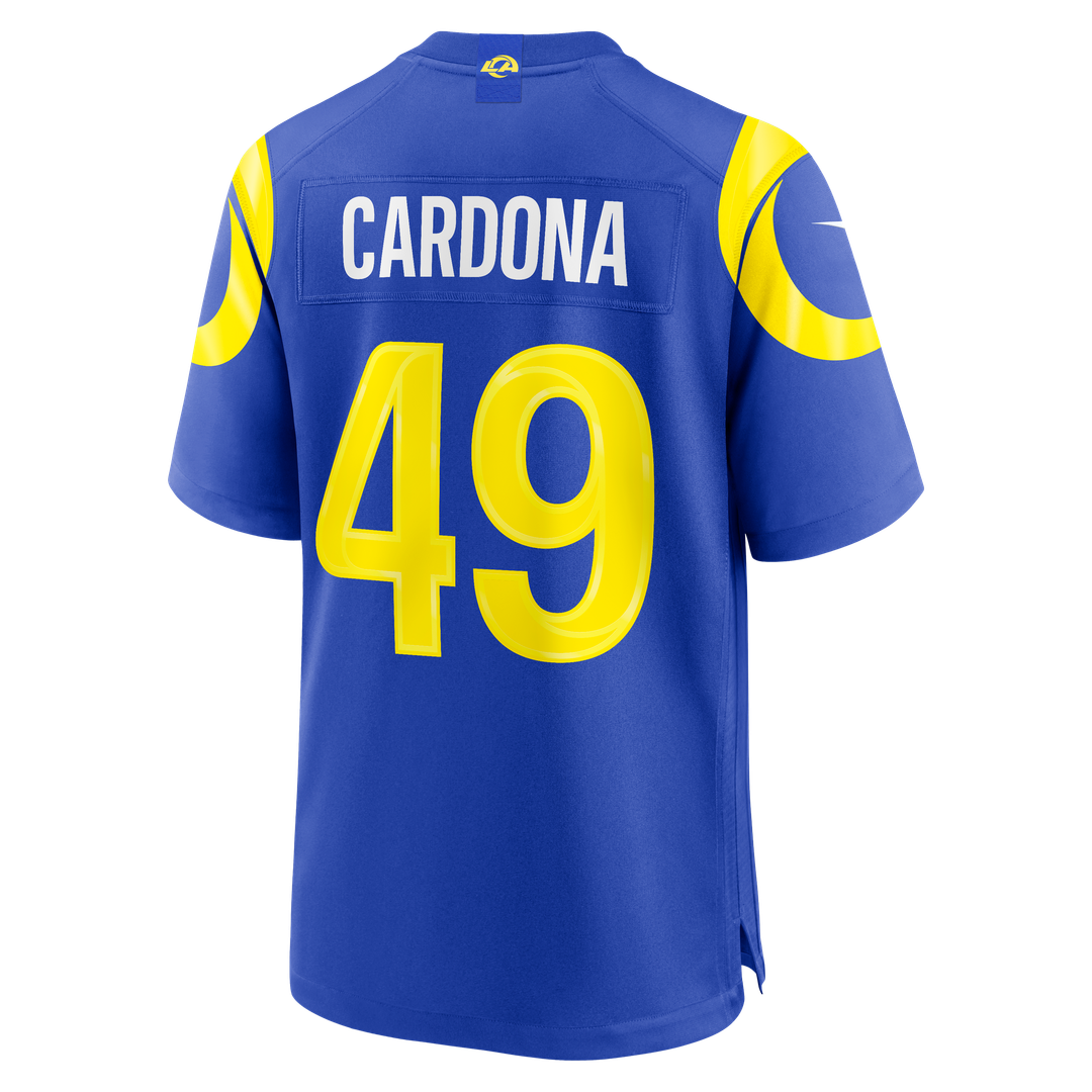 Los Angeles Rams Joe Cardona Nike Royal Team Game Jersey product image 3, provided for visual reference and product detail
