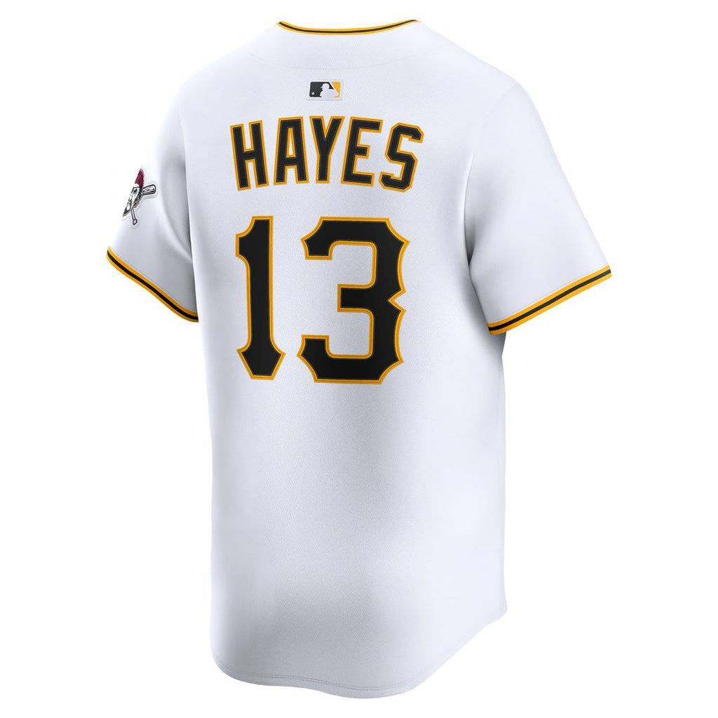Pittsburgh Pirates Ke'Bryan Hayes Nike White Home Limited Player Jersey product image 3, provided for visual reference and
