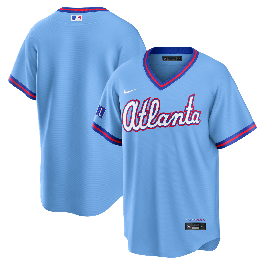 Atlanta Braves Nike Powder Blue 2026 City Connect Stadium Jersey product image 1, provided for visual reference and product
