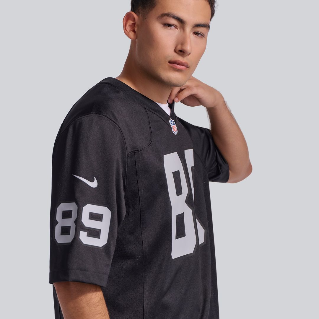 Las Vegas Raiders Brock Bowers Nike Black Player Game Jersey product image 9, provided for visual reference and product