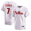 Philadelphia Phillies Trea Turner Nike White Home Limited Player Jersey product image 1, provided for visual reference and