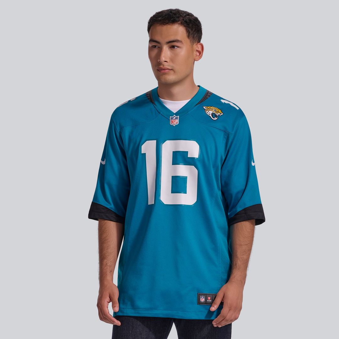 Jacksonville Jaguars Trevor Lawrence Nike Teal Home Game Jersey product image 2, provided for visual reference and product