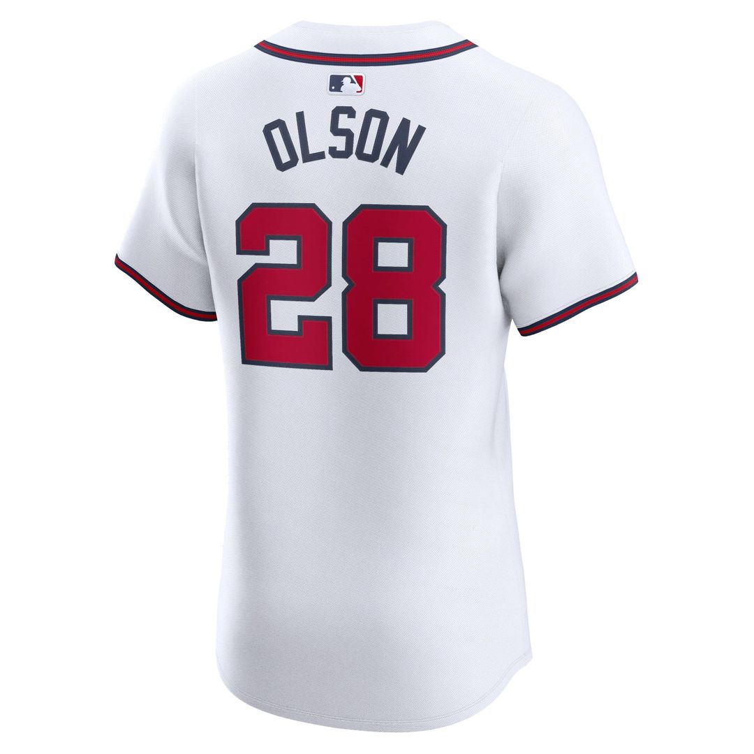 Atlanta Braves Matt Olson Nike White Home Elite Player Jersey product image 3, provided for visual reference and product