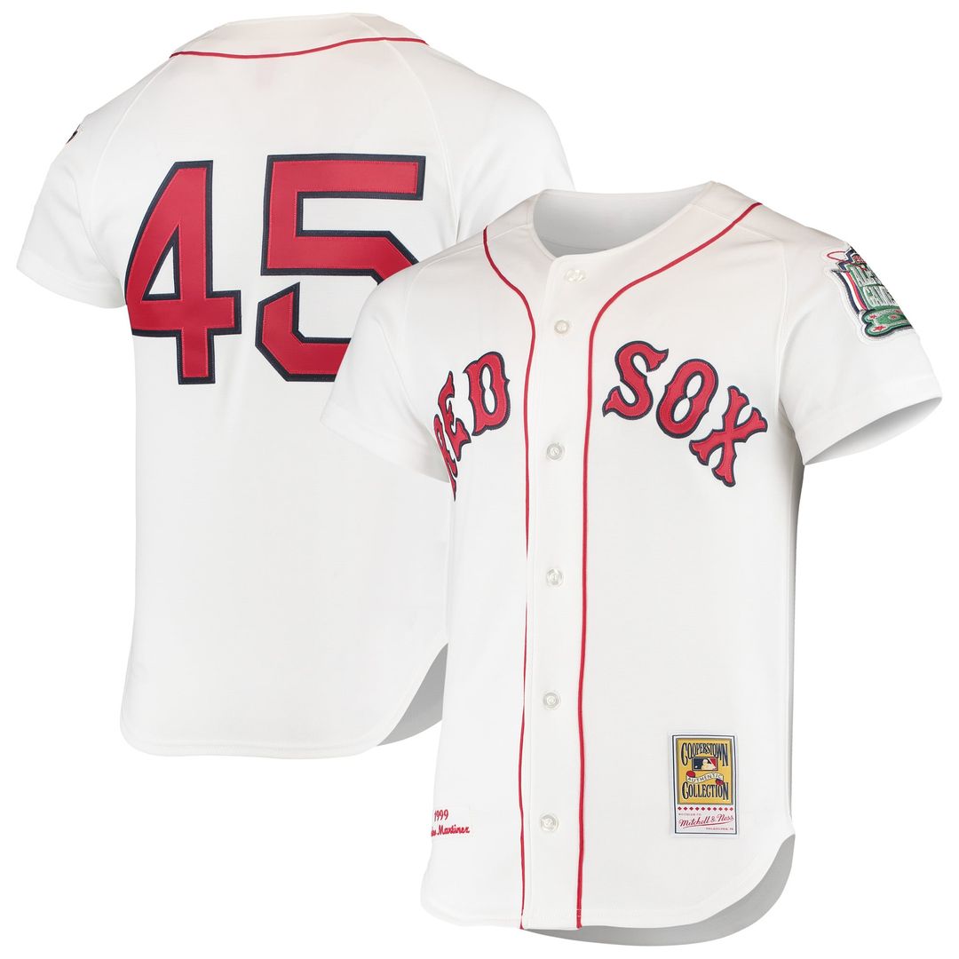 Boston Red Sox Pedro Martinez Mitchell & Ness White 1999 Cooperstown Collection Home Authentic Jersey product image 1,