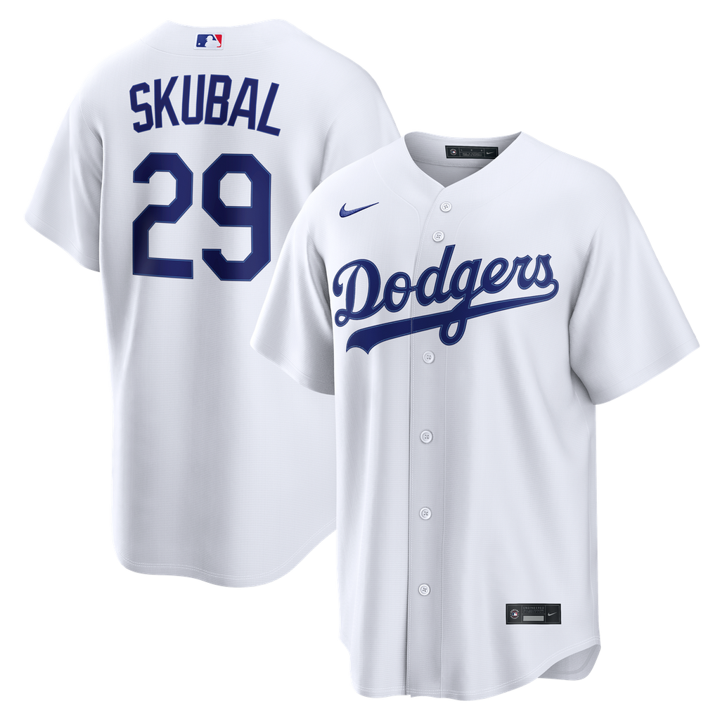 Los Angeles Dodgers Tarik Skubal Nike White Home Replica Jersey product image 1, provided for visual reference and product