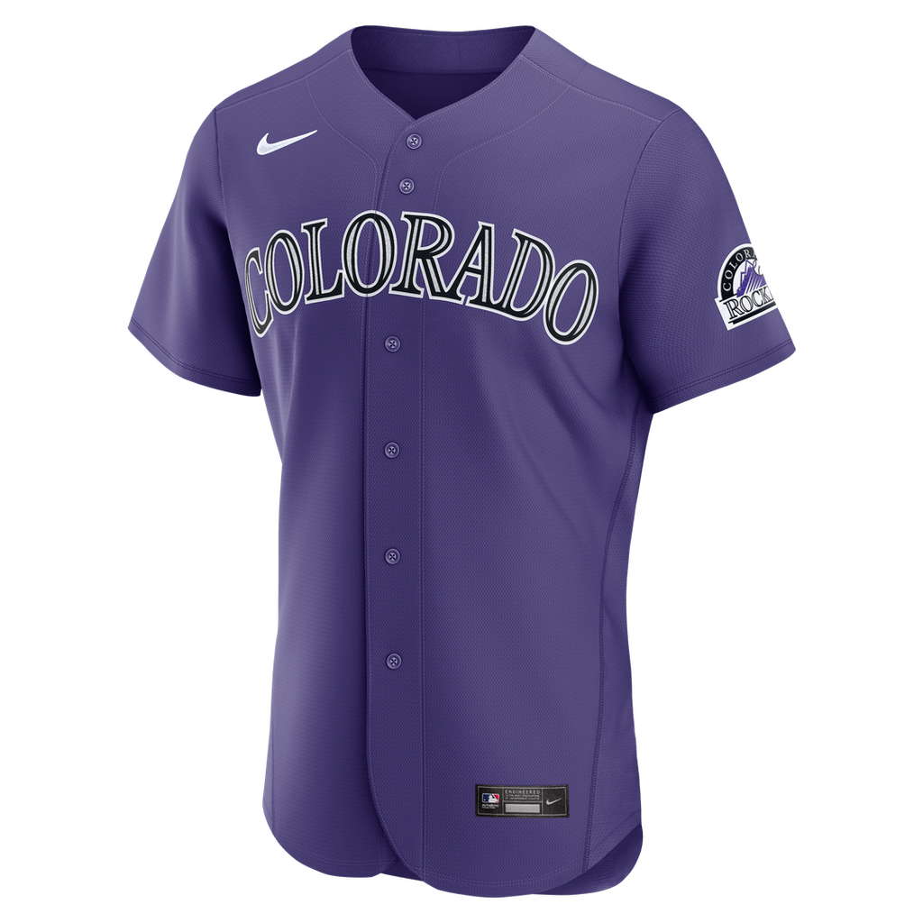 Colorado Rockies Nike Purple Alternate Authentic Jersey product image 3, provided for visual reference and product detail
