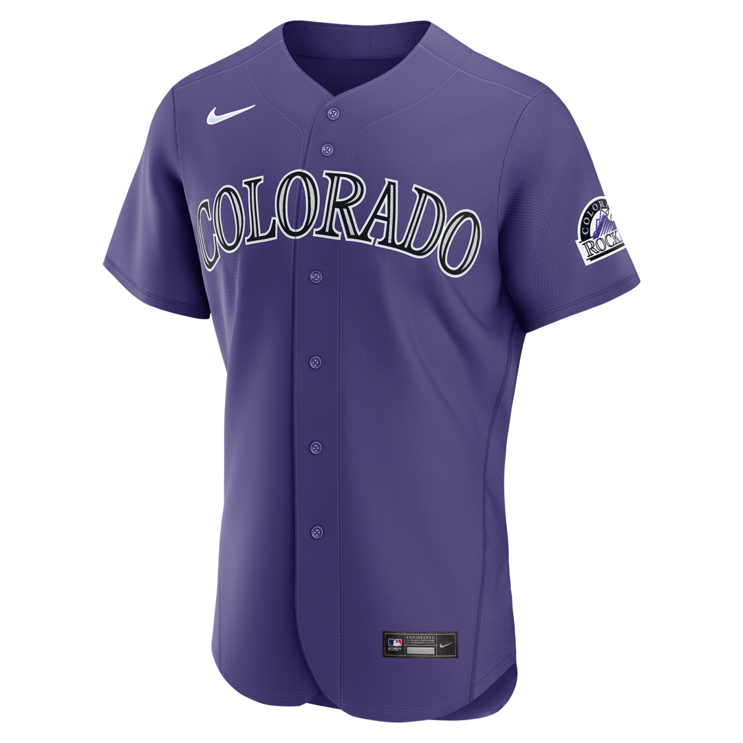 Colorado Rockies Nike Purple Alternate Authentic Jersey product image 3, provided for visual reference and product detail