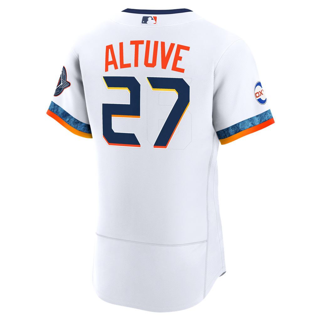 Houston Astros Jose Altuve Nike White City Connect Authentic Sponsor Patch Jersey product image 3, provided for visual