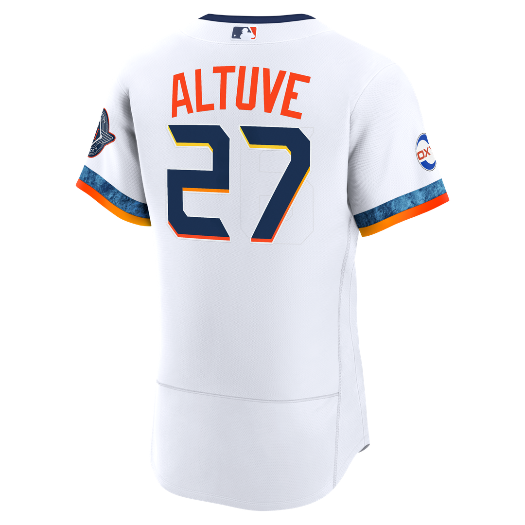 Houston Astros Jose Altuve Nike White City Connect Authentic Sponsor Patch Jersey product image 3, provided for visual