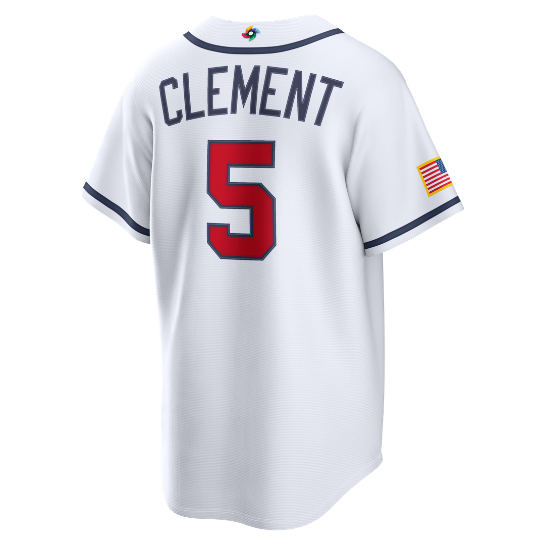 USA Baseball Ernie Clement Nike White 2026 World Baseball Classic Home Stadium Jersey product image 3, provided for visual