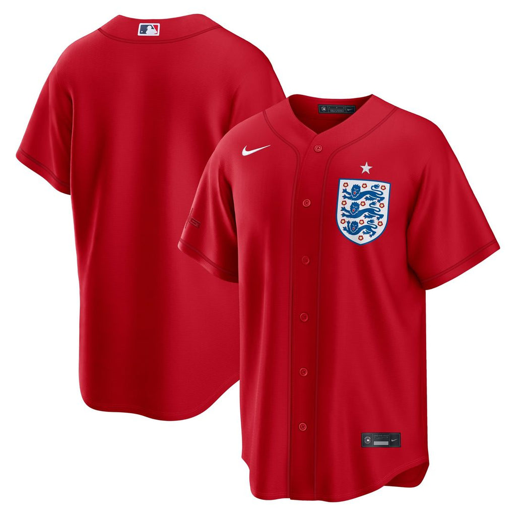 England National Team x MLB Nike Red Stadium Replica Jersey product image 1, provided for visual reference and product