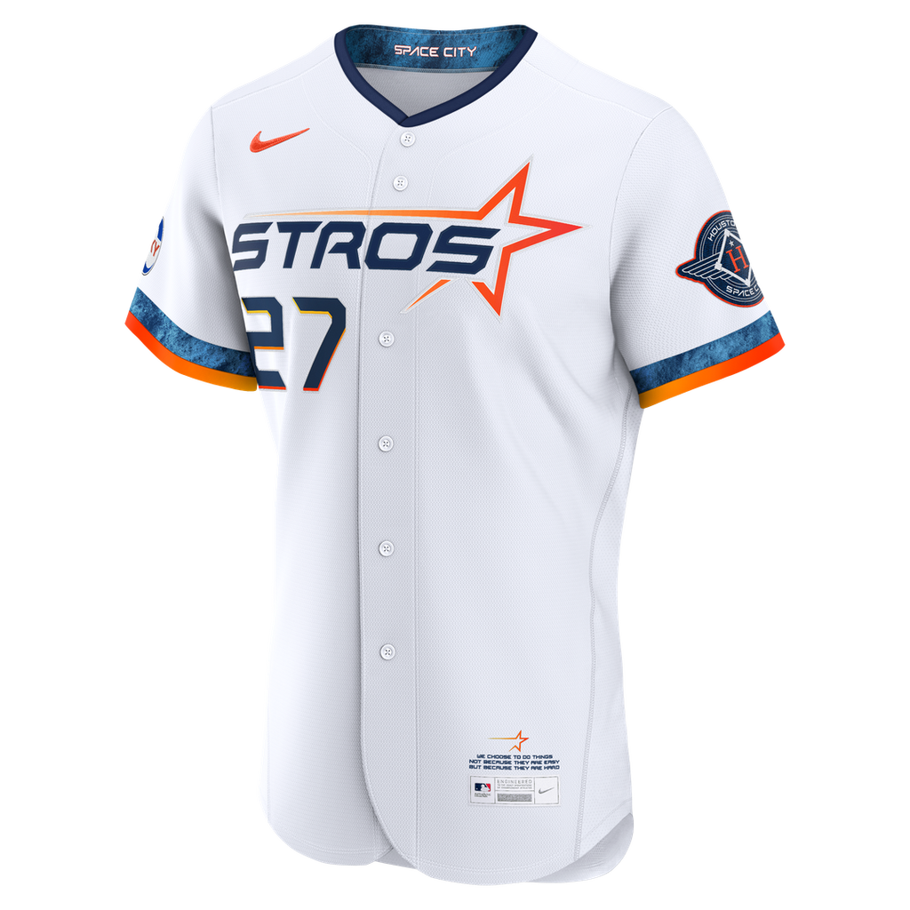 Houston Astros Jose Altuve Nike White City Connect Authentic Sponsor Patch Jersey product image 2, provided for visual