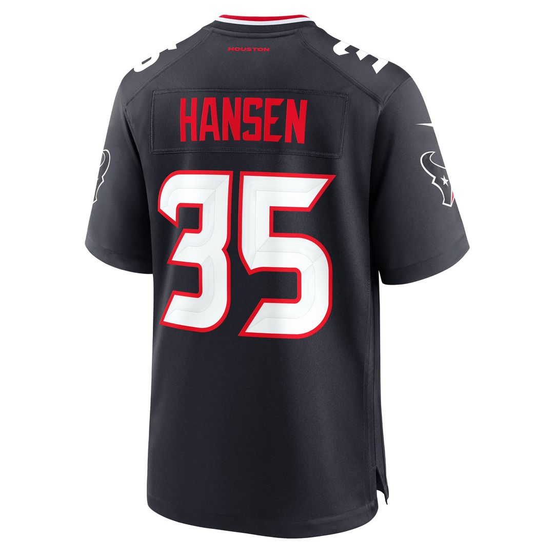Houston Texans Jake Hansen Nike Navy Team Game Jersey product image 3, provided for visual reference and product detail