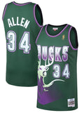 Milwaukee Bucks Ray Allen Mitchell & Ness Kelly Green 1996-97 Hardwood Classics Swingman Jersey product image 1, provided