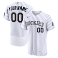 Colorado Rockies Nike White Home Authentic Custom Jersey product image 1, provided for visual reference and product detail