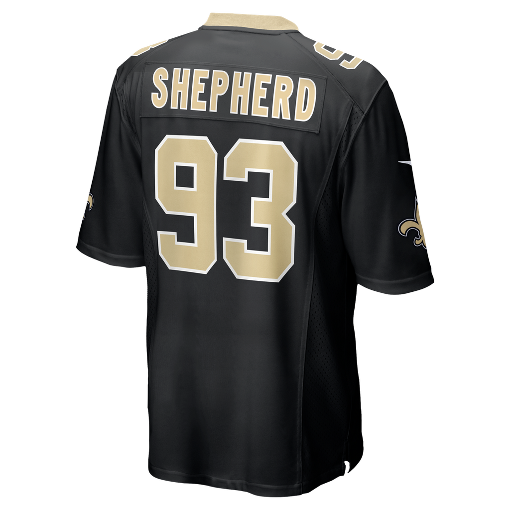 New Orleans Saints Nathan Shepherd Nike Black Game Jersey product image 3, provided for visual reference and product detail
